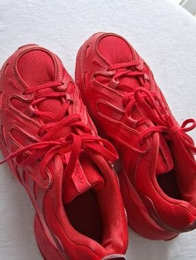 Adidas Red Women's Lace-Up Sneakers